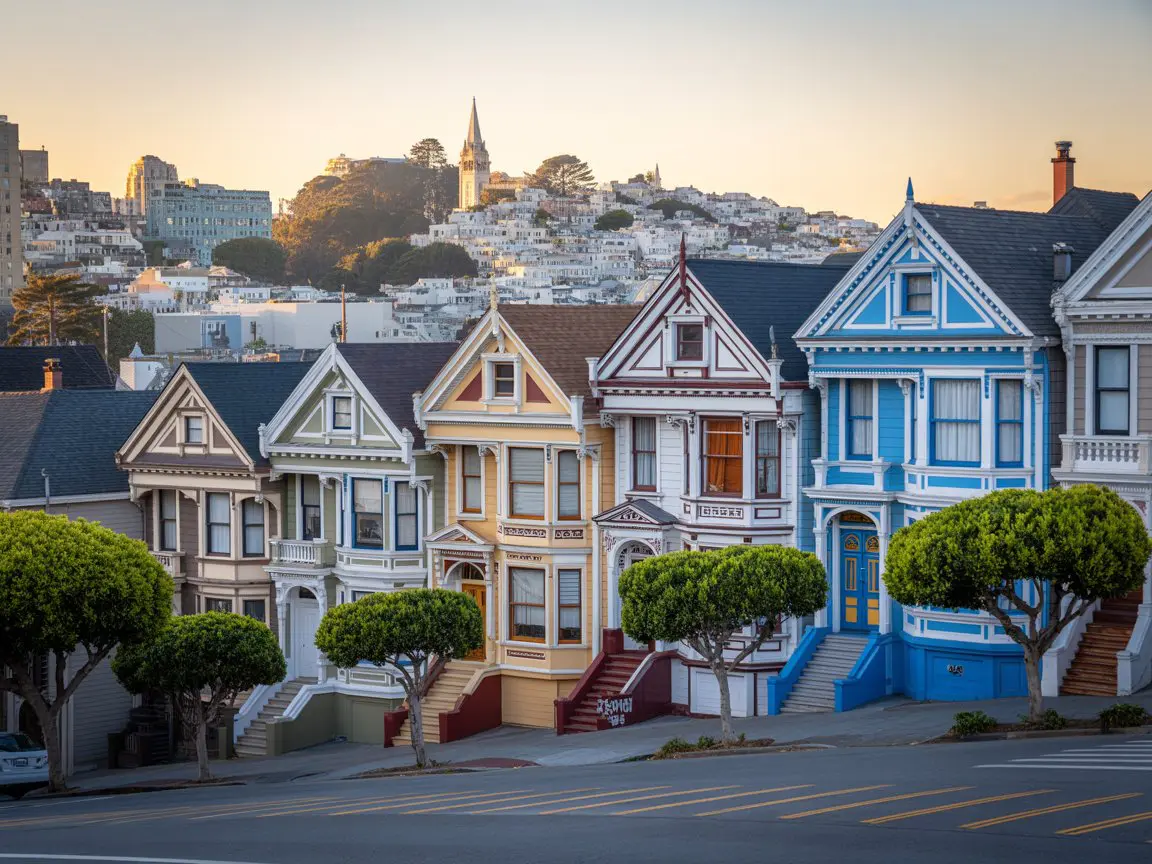 Shower installation San Francisco service area featuring Victorian Painted Ladies